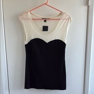 Never used! Elegant Black and White Women's Top